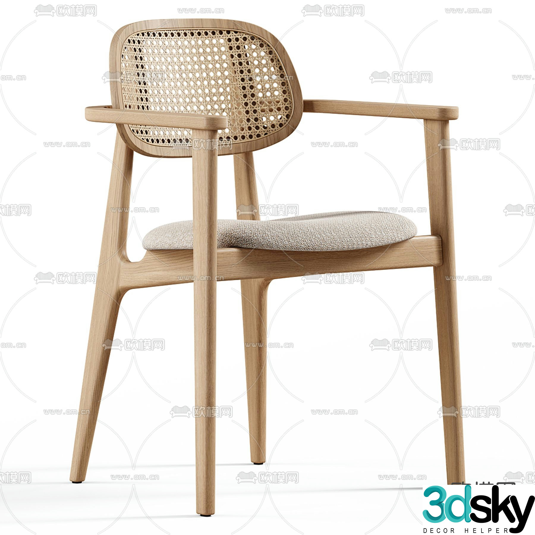 Vincent Sheppard wabi-sabi chair rattan dining chair 3d model