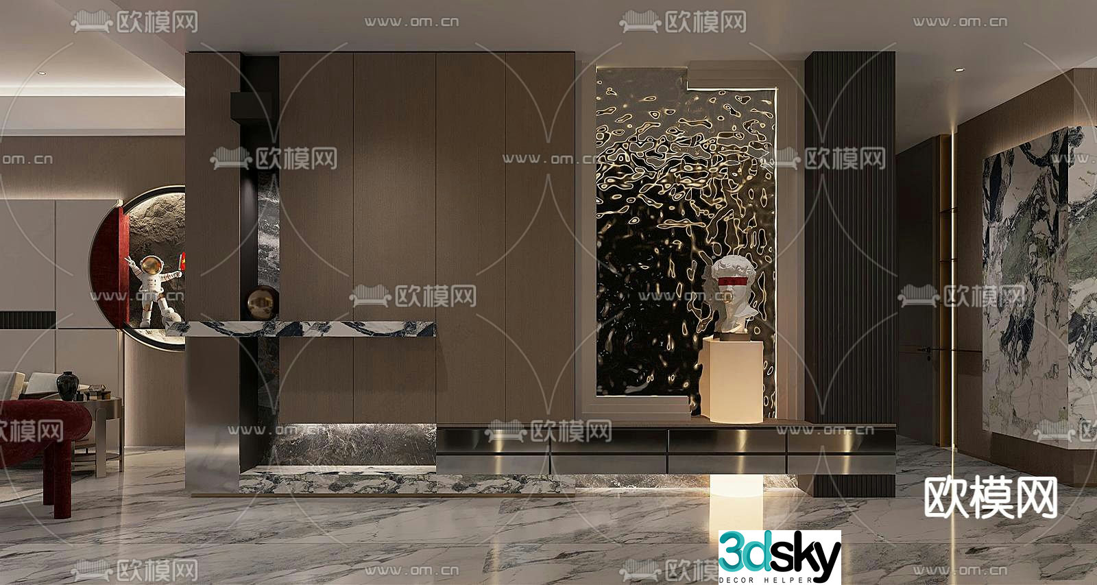 3D model of the entrance shoe cabinet