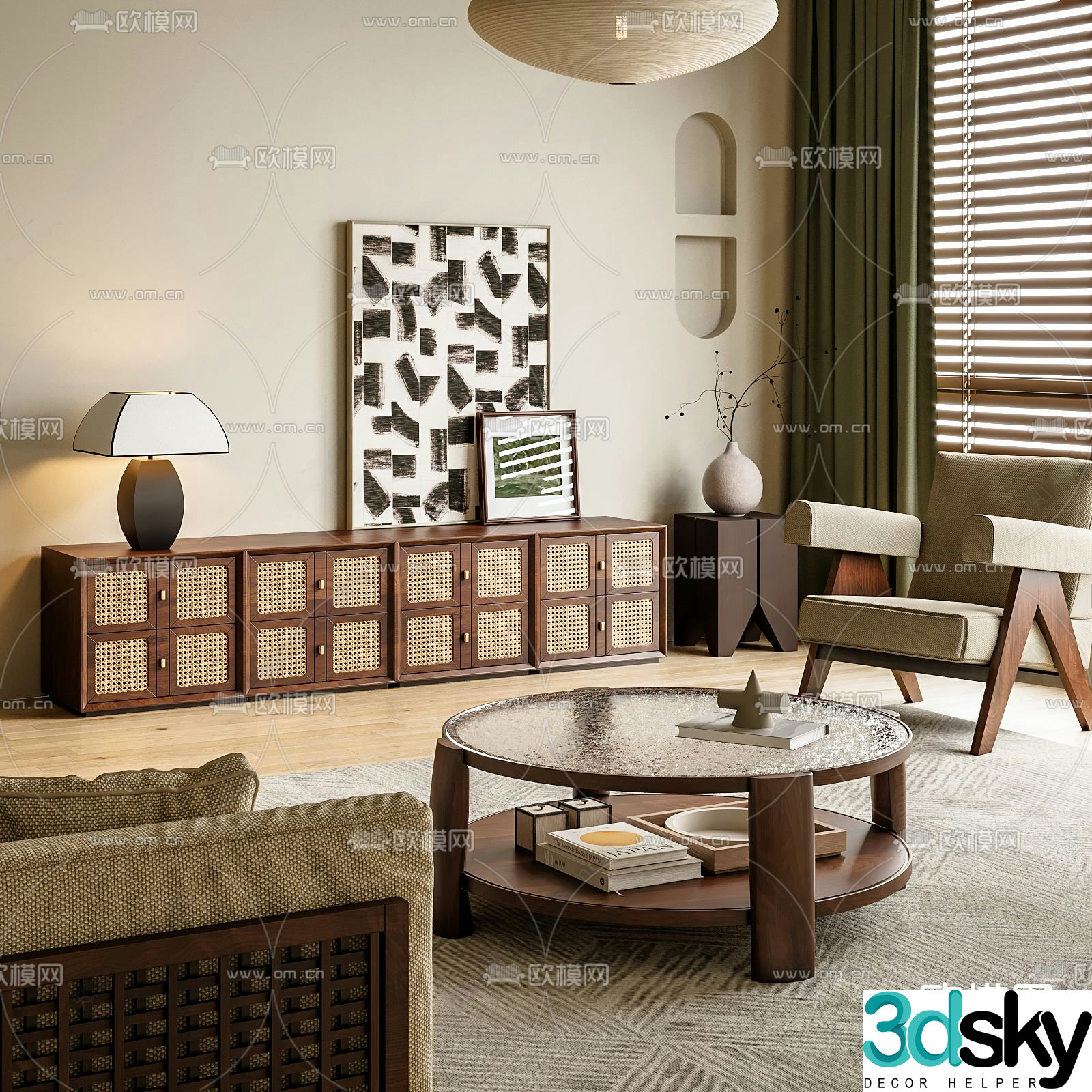 Medieval style coffee table round coffee table 3d model