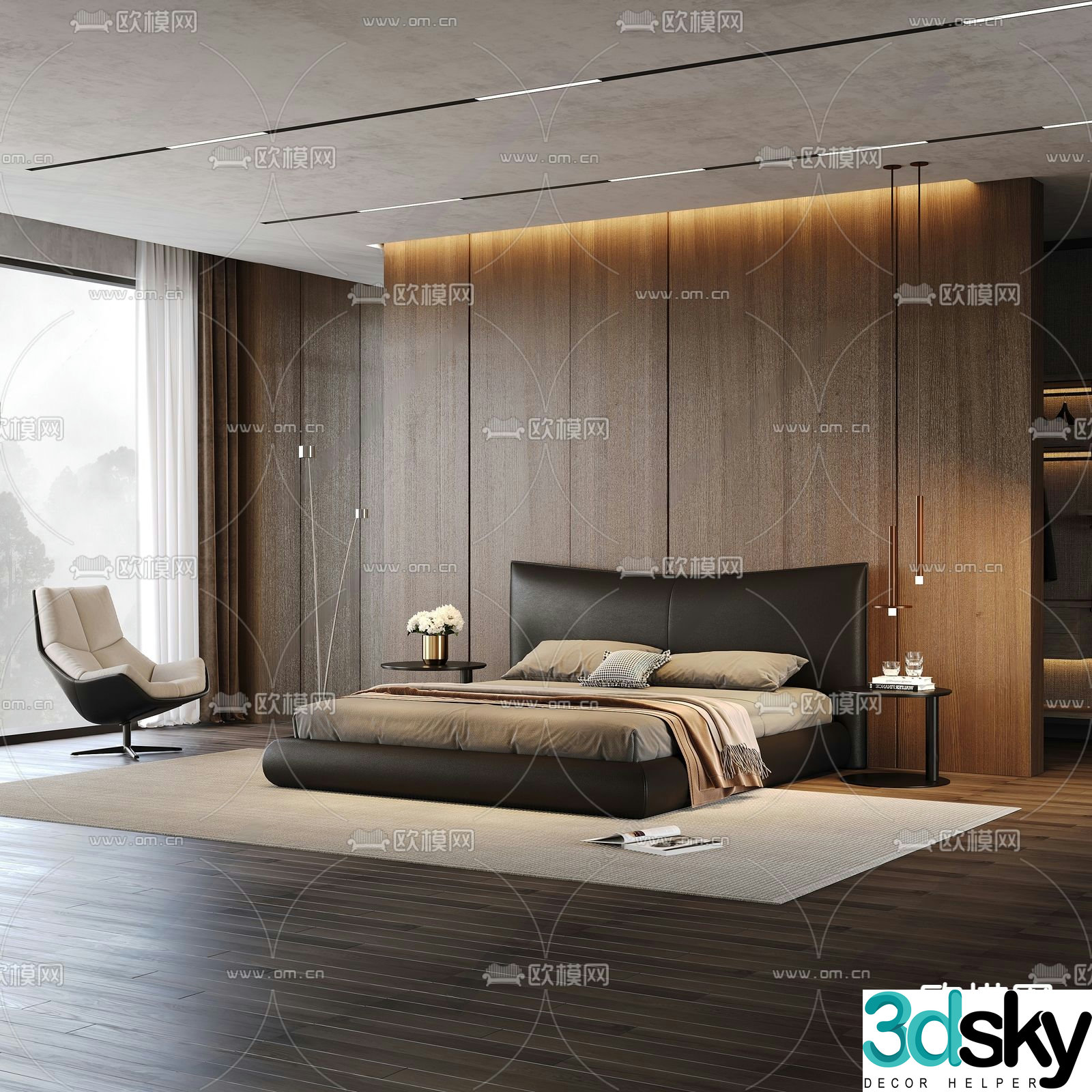 Double bed 3d model