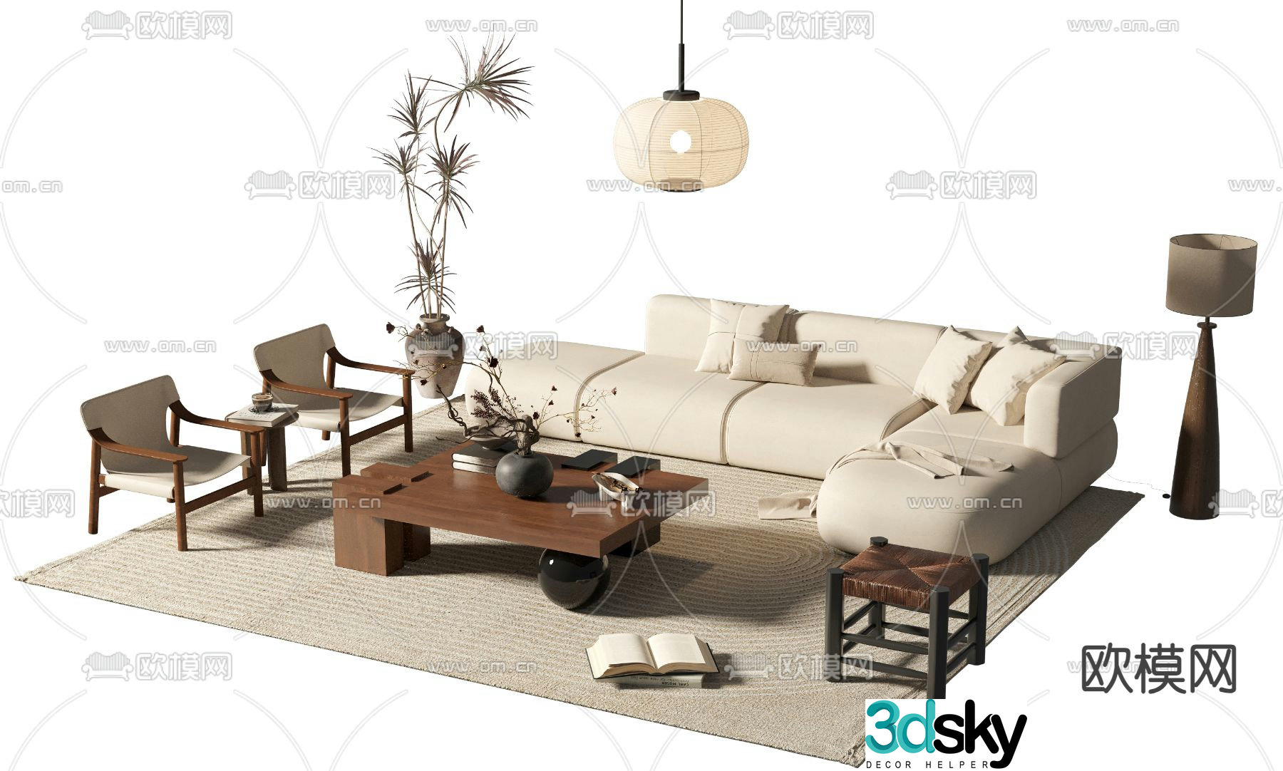 Medieval style modular sofa 3D model