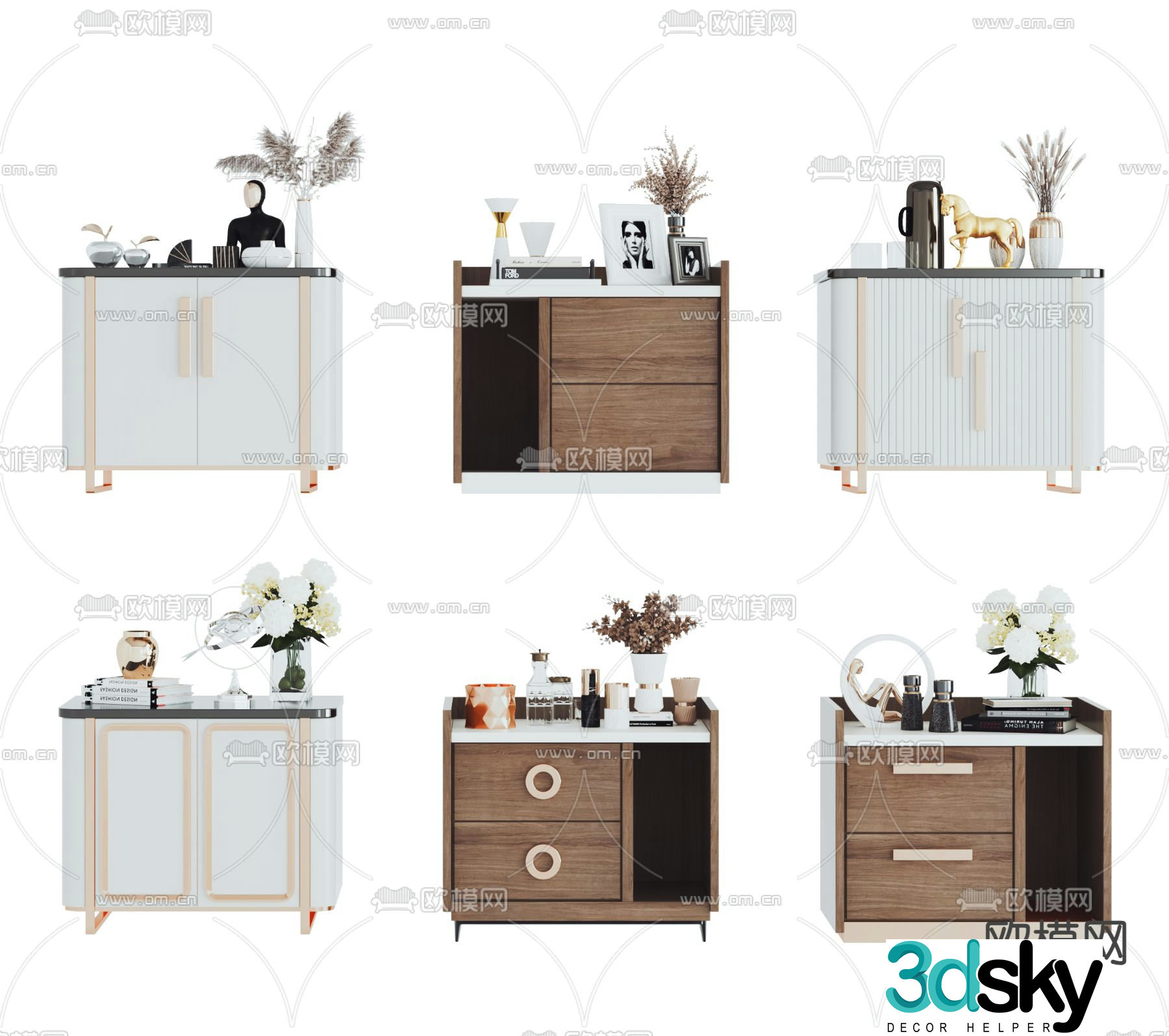 Modern bedside table 3d model