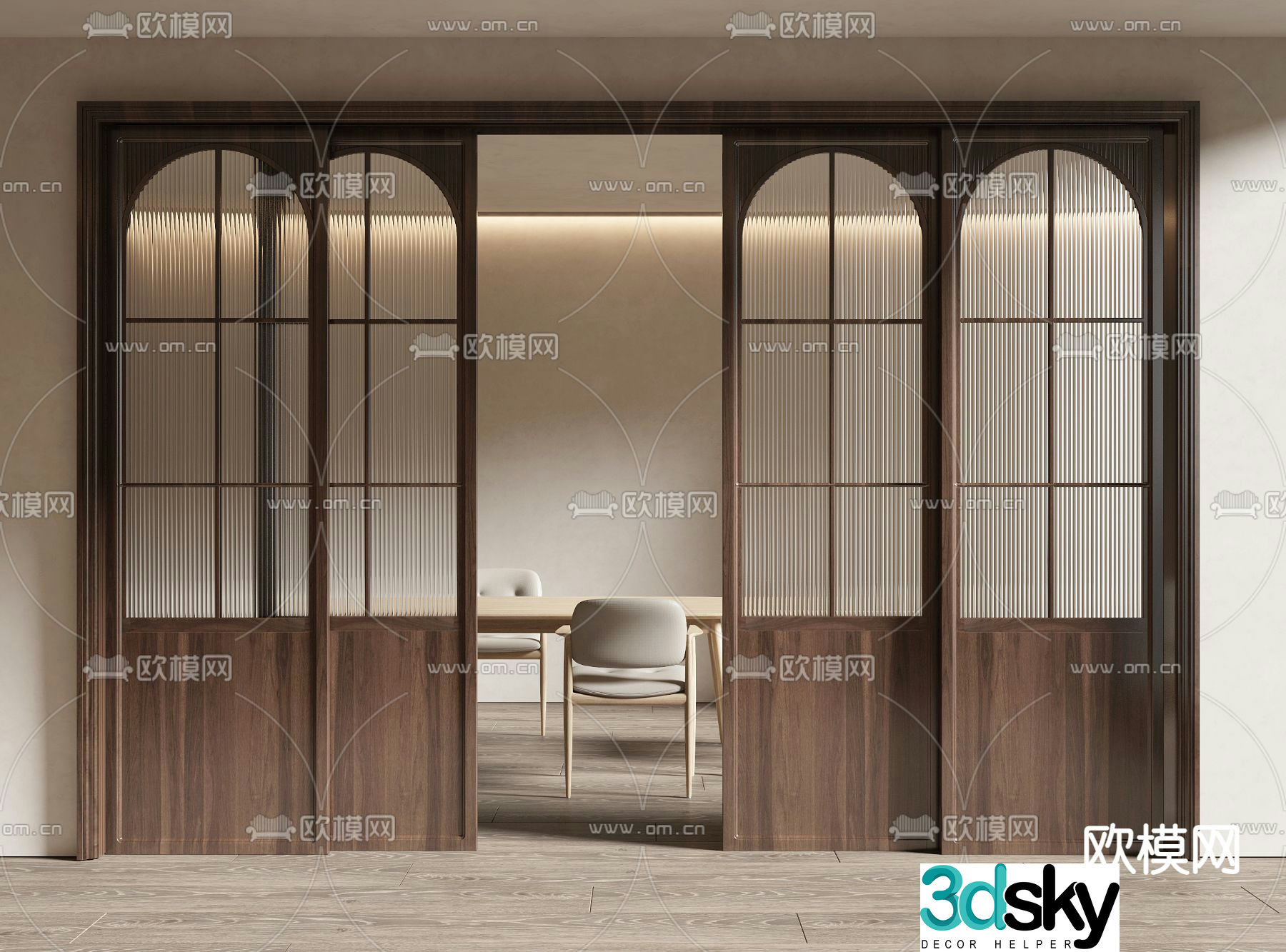 Medieval style sliding door 3D model