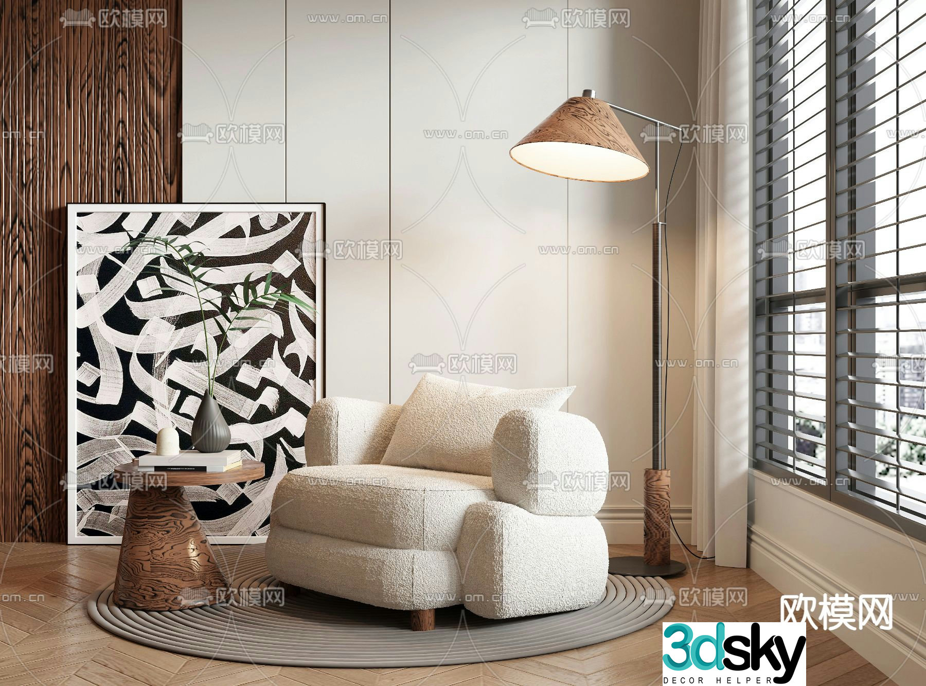 Medieval style single sofa 3d model
