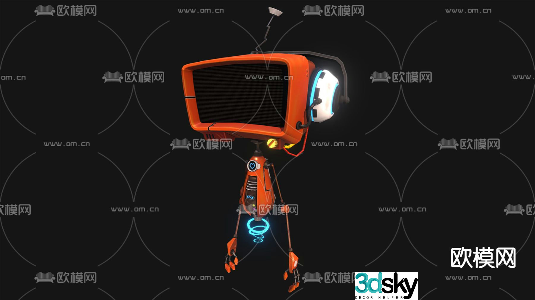Industrial style toy robot 3d model