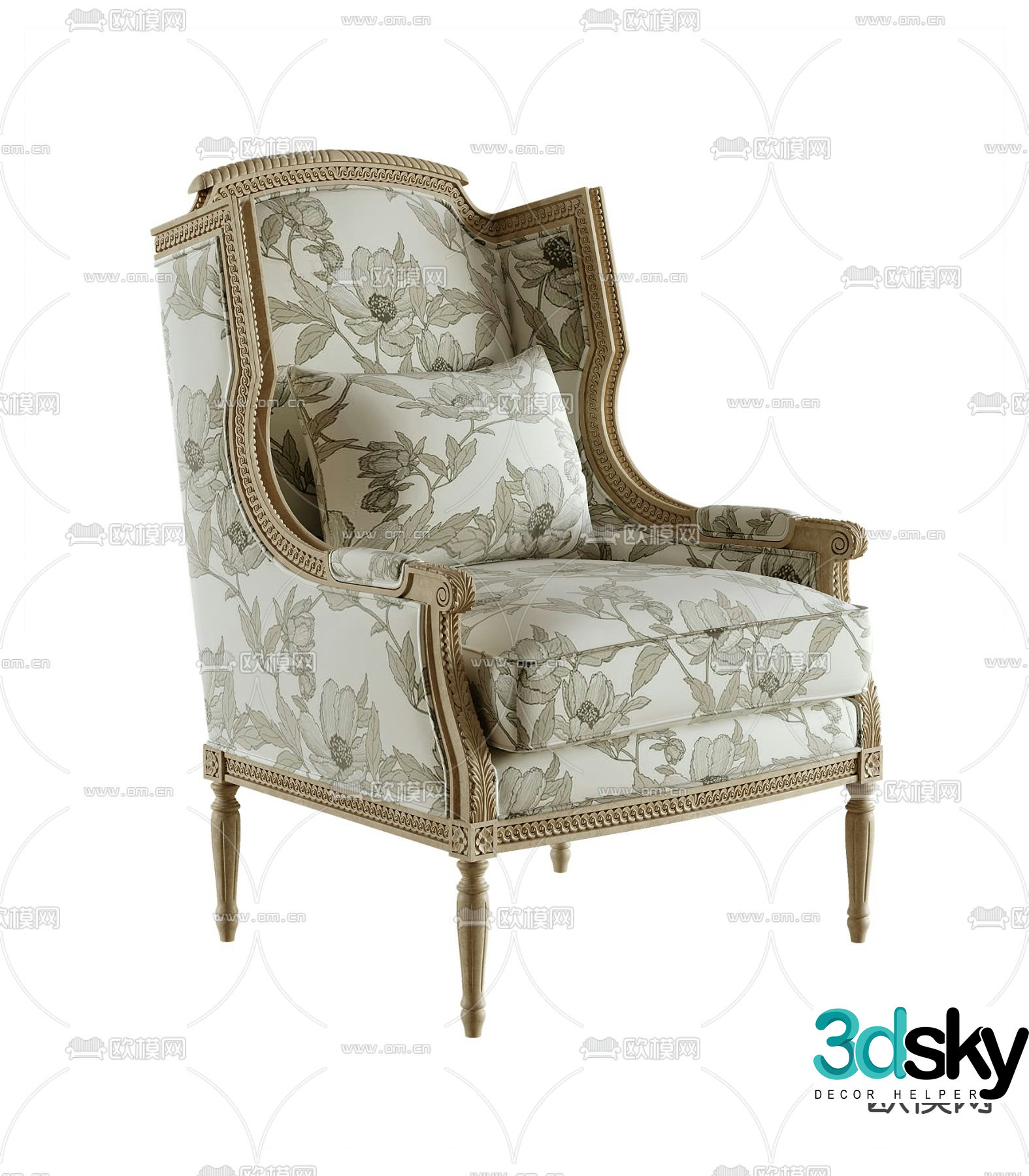 American sofa chair leisure chair 3d model