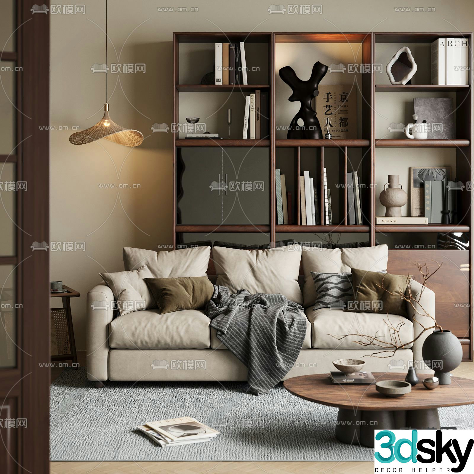 Medieval style sofa three person sofa 3d model