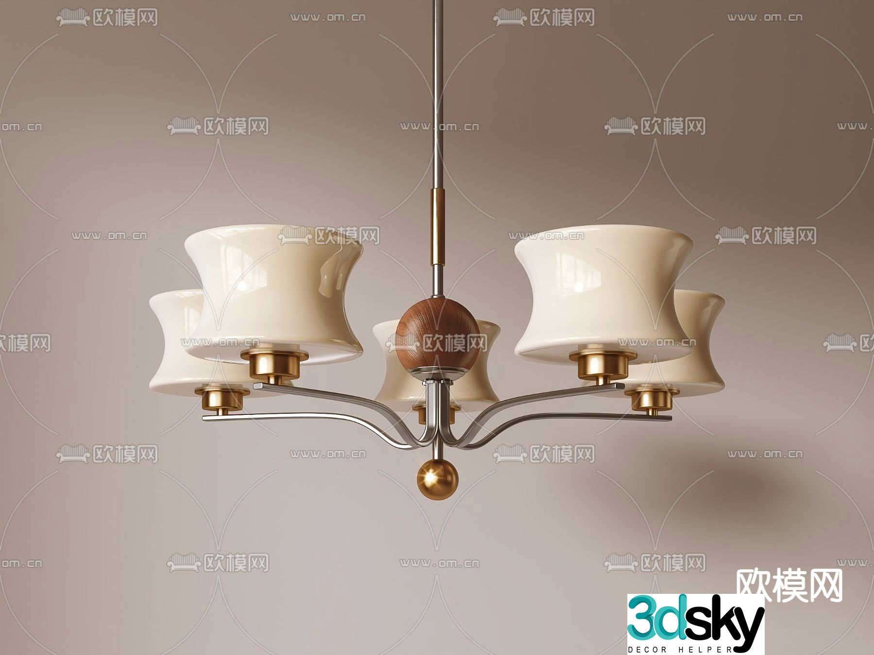 French chandelier medieval style chandelier 3d model