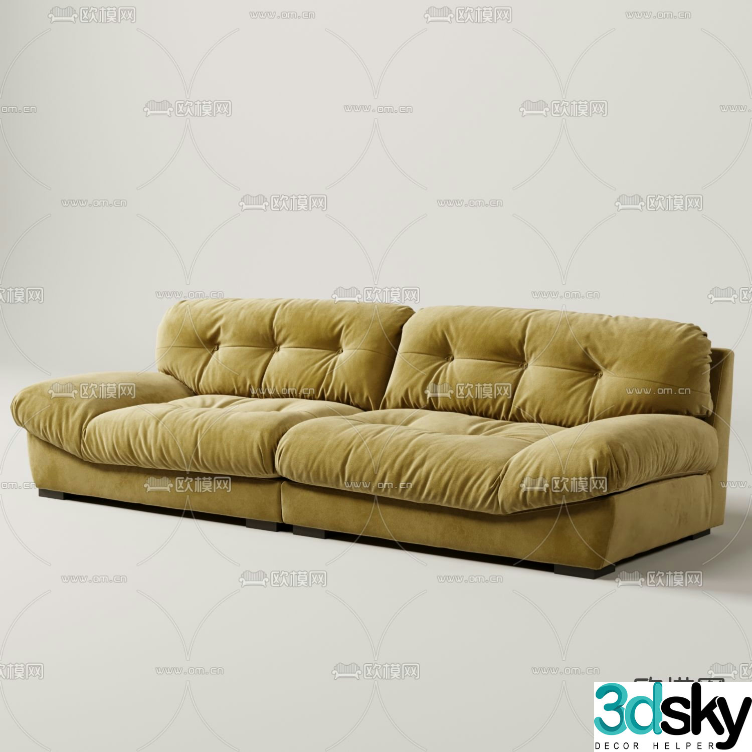 Multi-person sofa cloud sofa 3d model