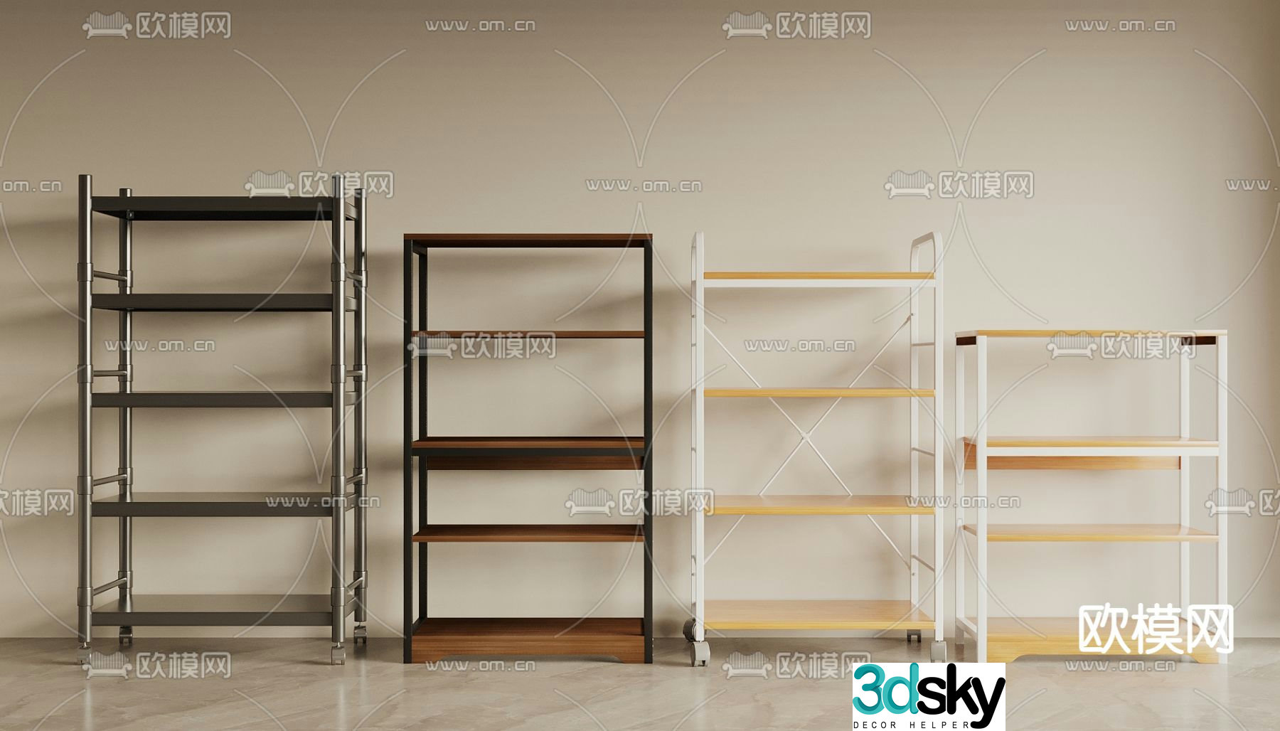 Storage rack Kitchen storage rack 3d model