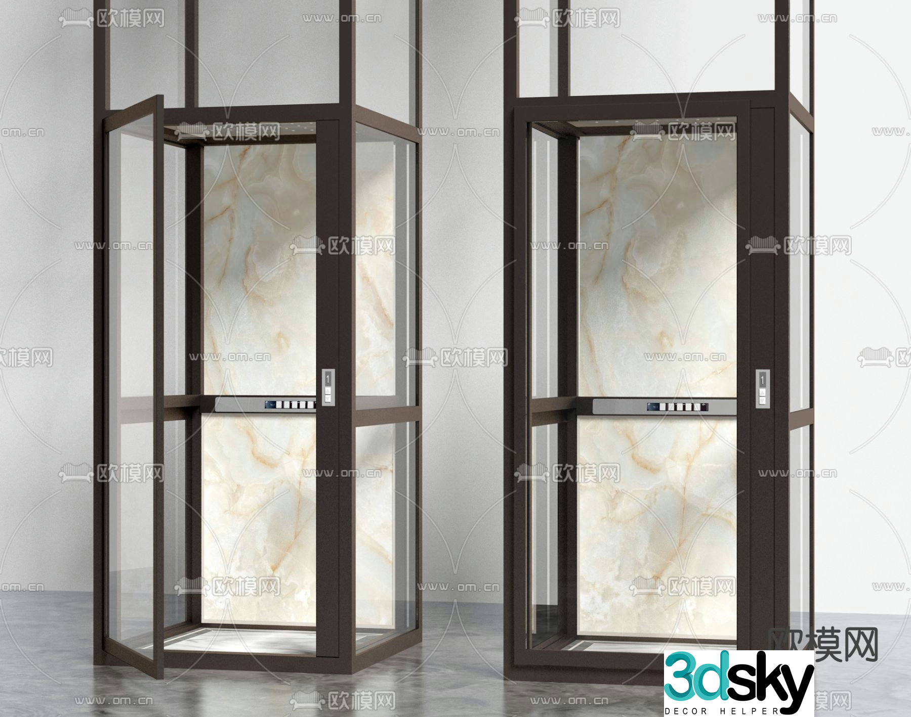 Elevator sightseeing elevator 3d model