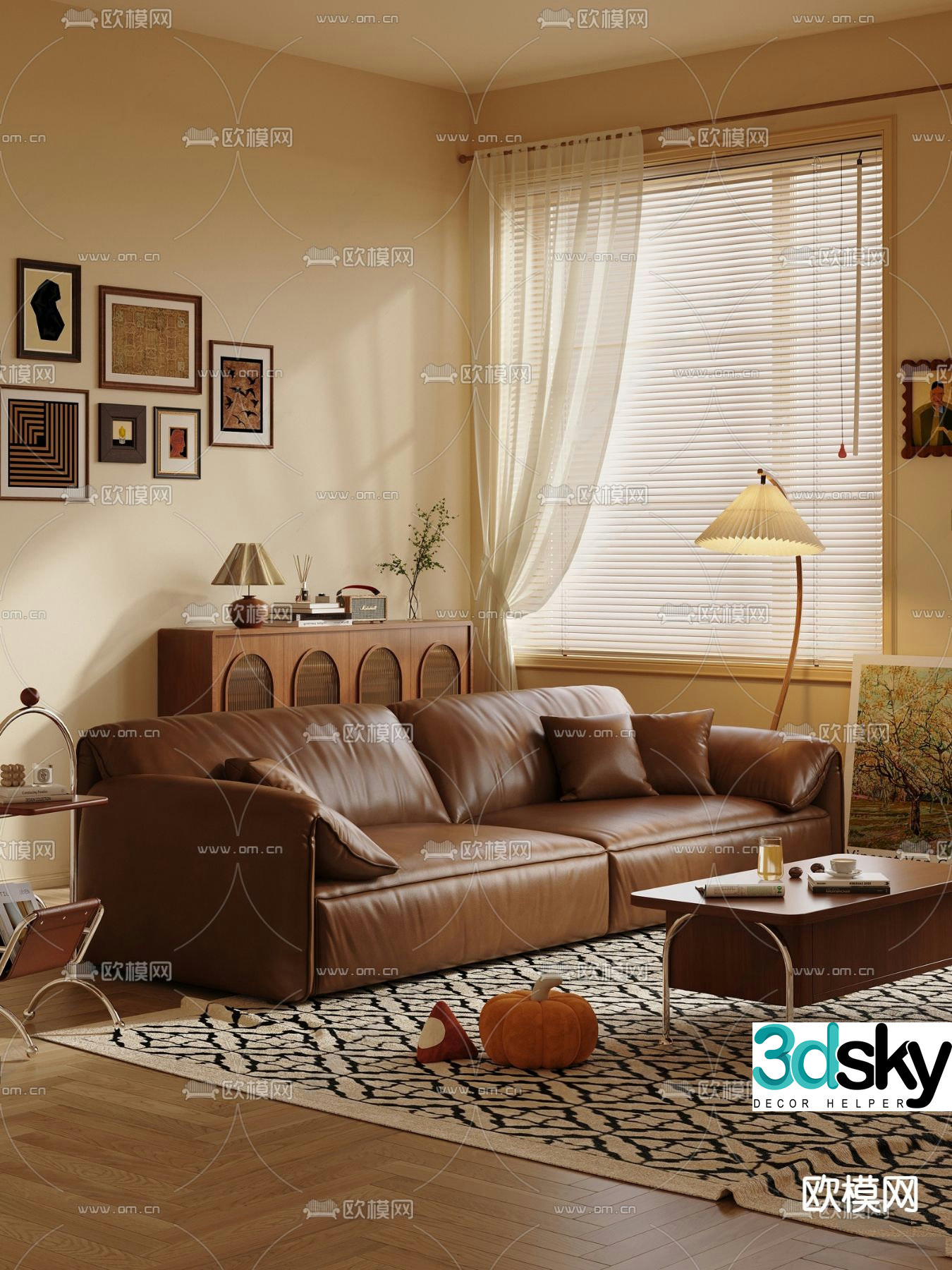 Medieval style sofa double sofa 3d model