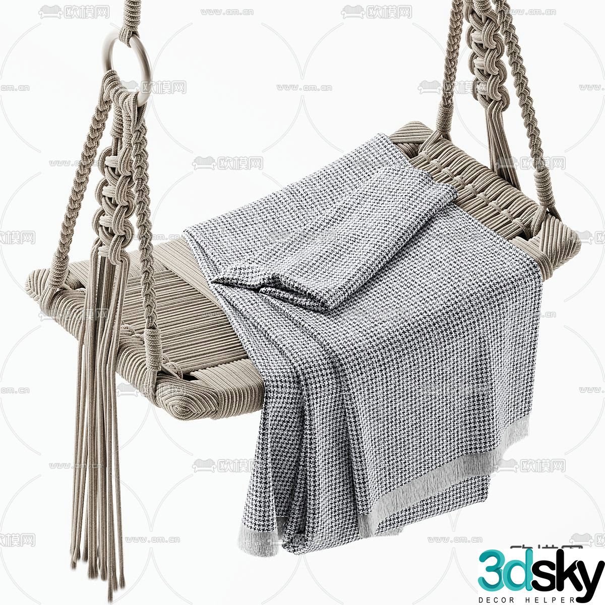 Swing chair rattan swing 3d model
