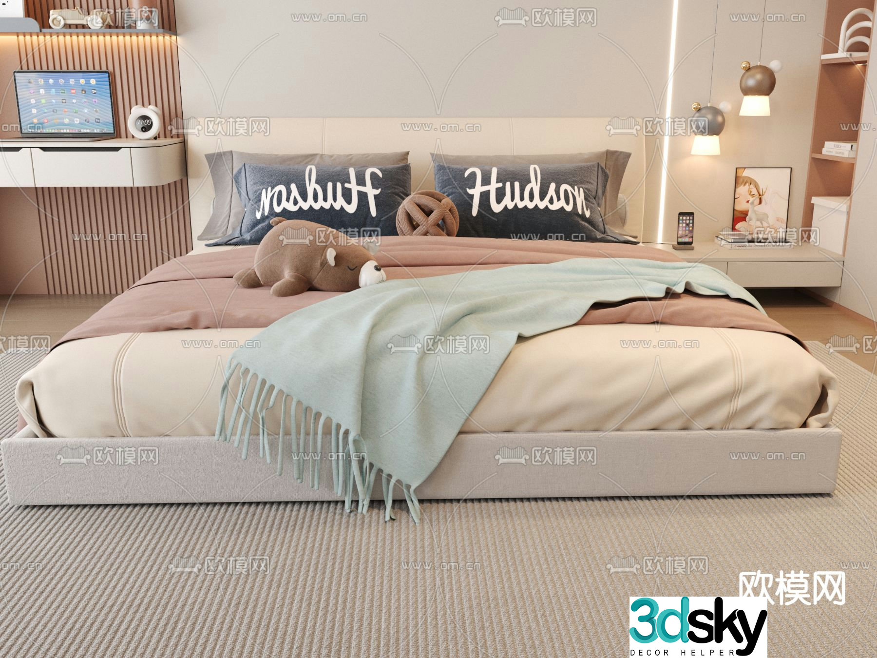 Cream style children’s bed child’s bed 3d model