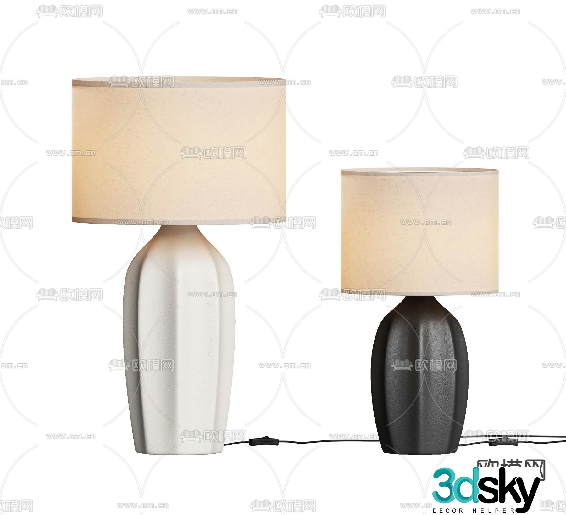 Minimalist table lamp 3D model