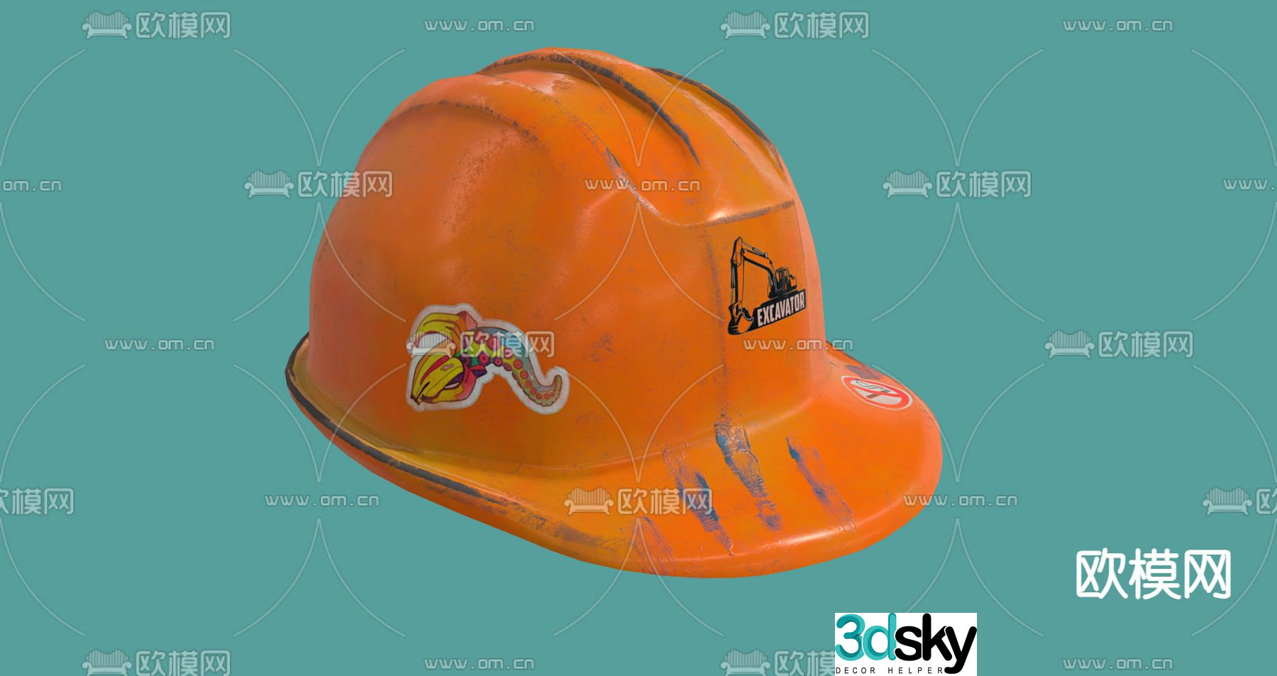 Industrial style safety helmet 3d model