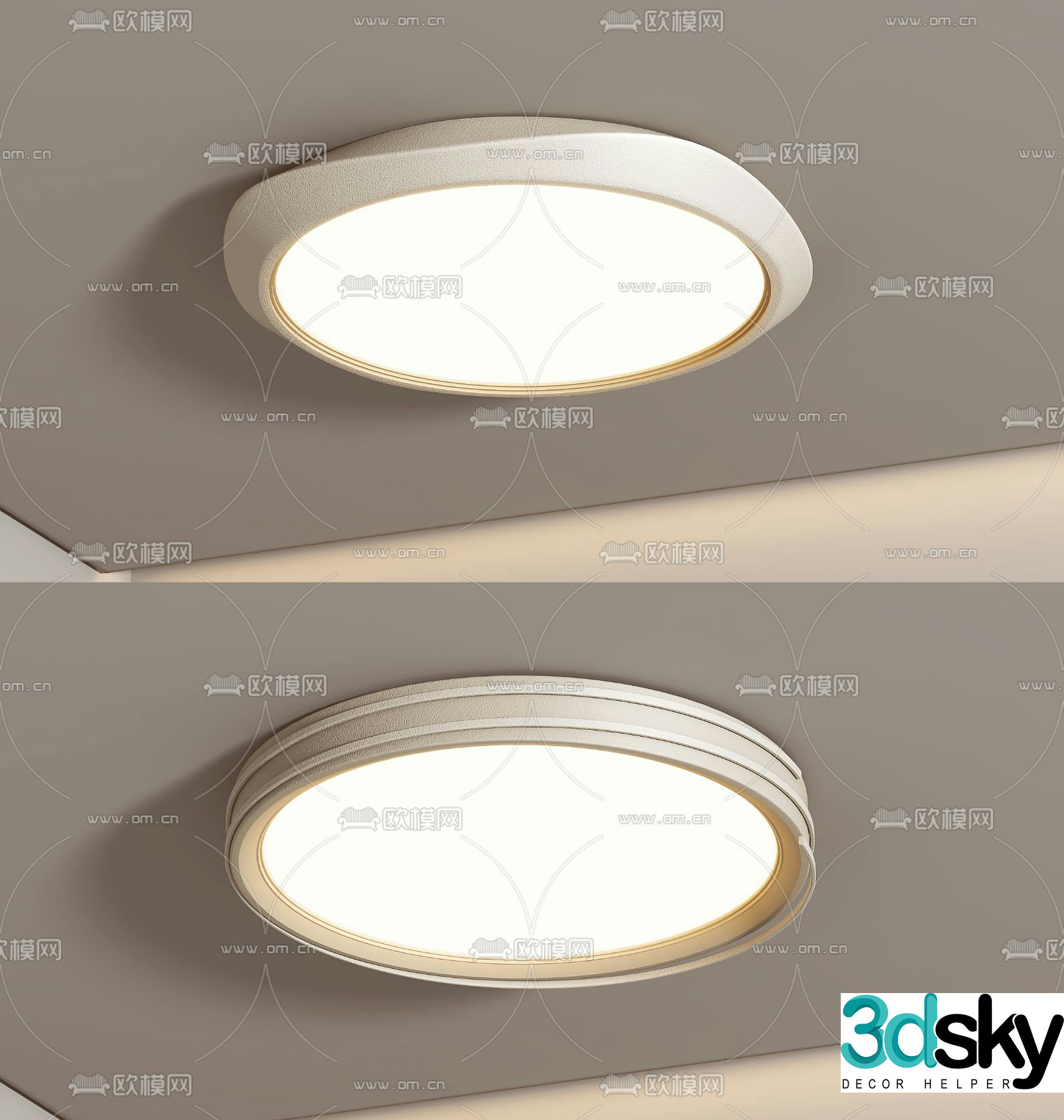Creamy air ceiling light 3d model