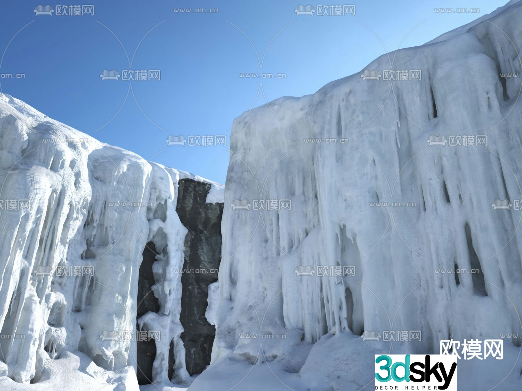 Ice pick glacier landscape 3d model
