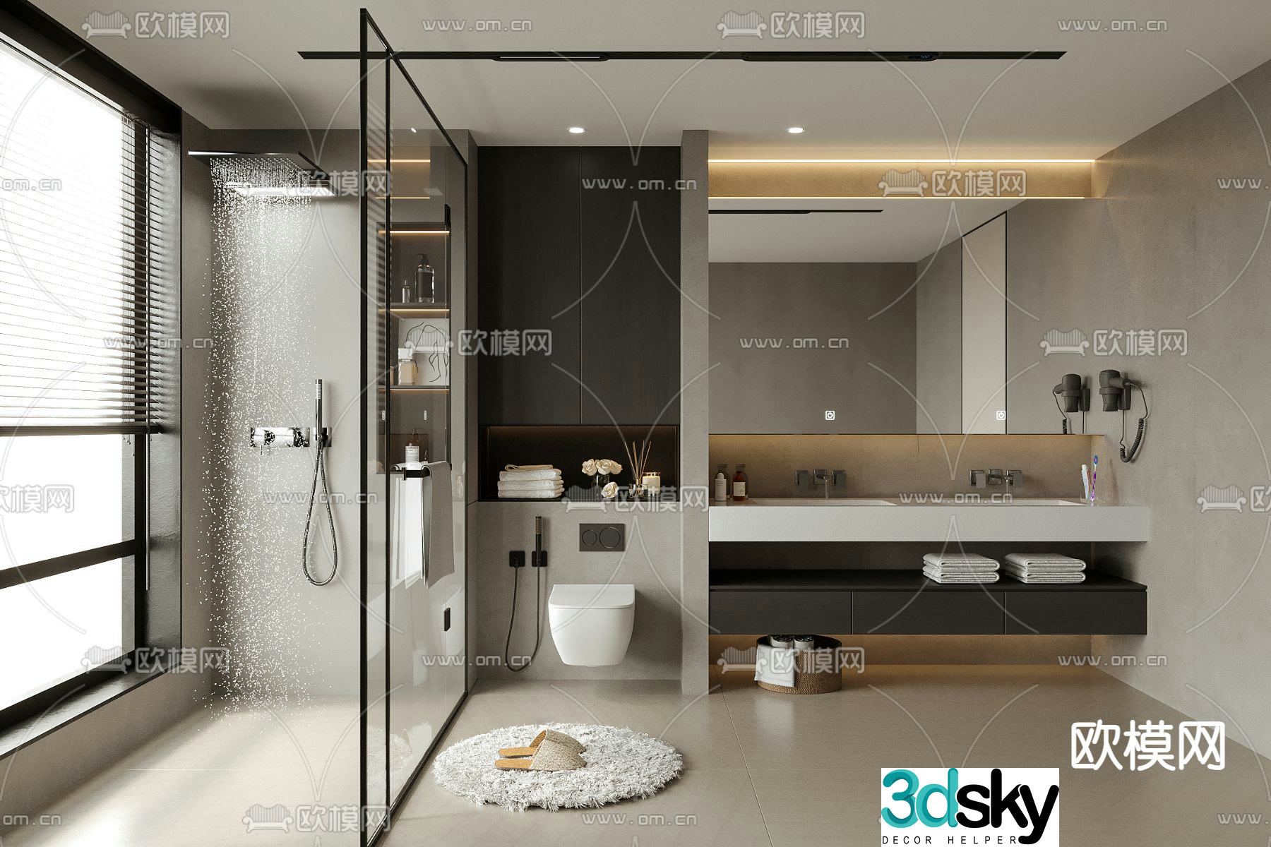 Modern bathroom bathroom 3d model