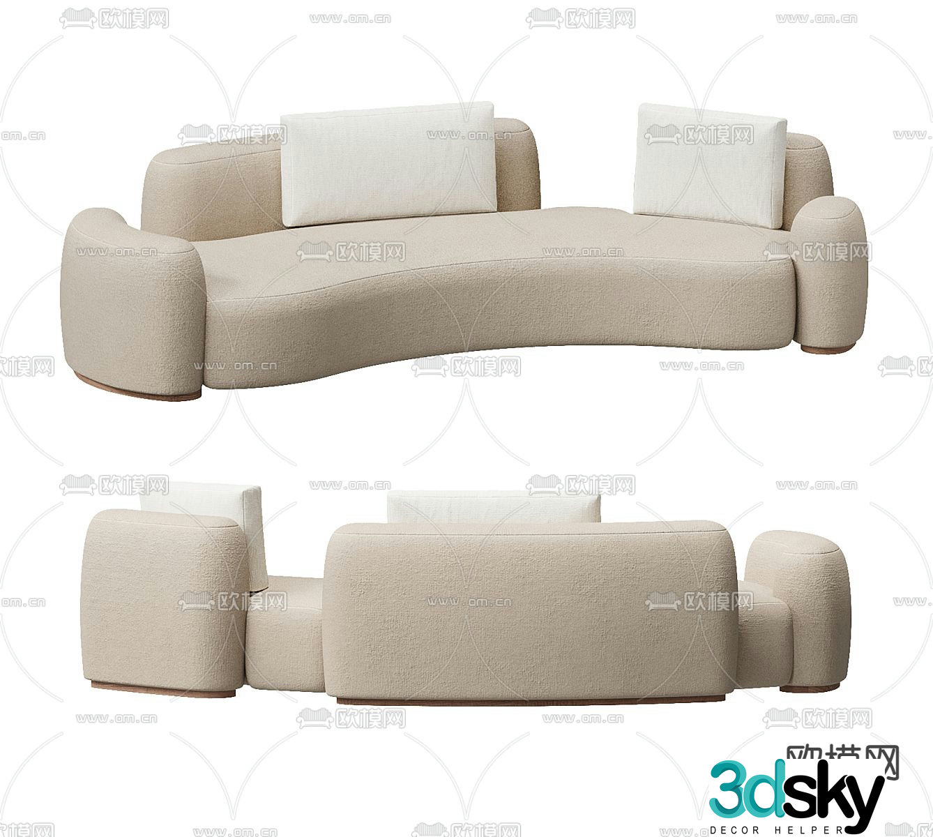 curved sofa 3d model