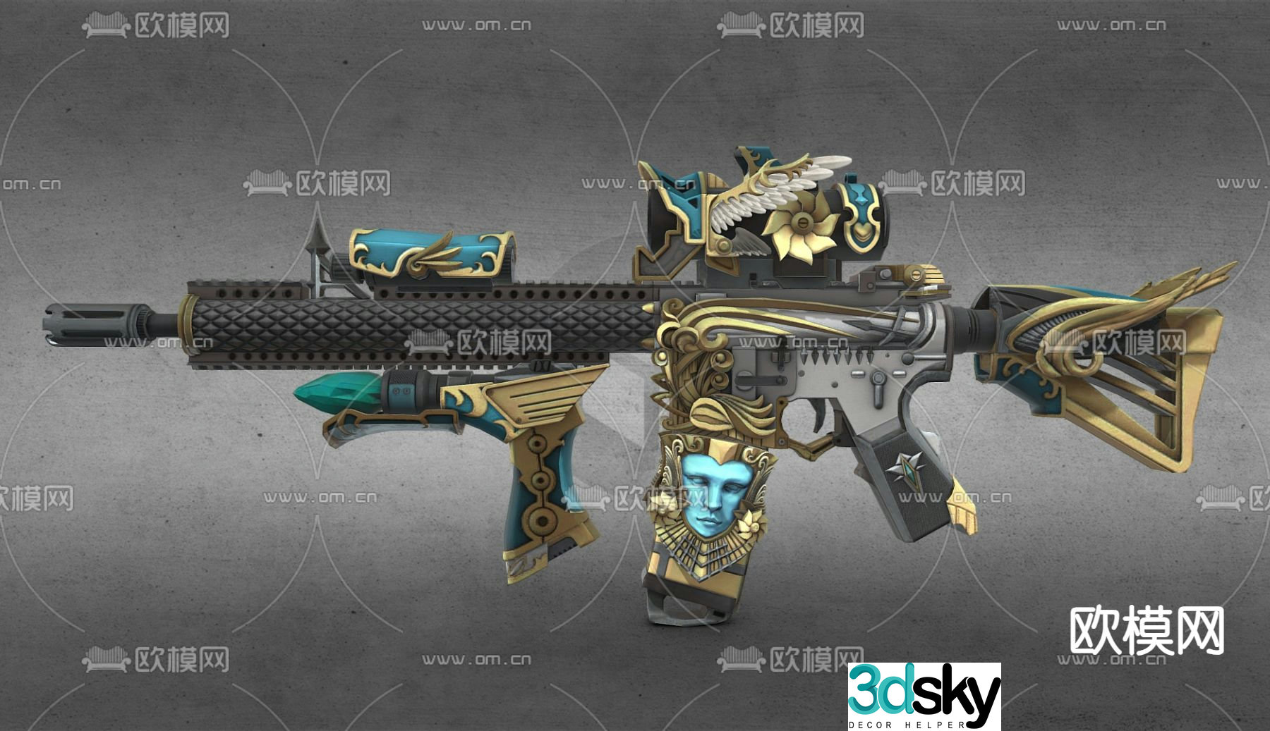 Technological weapons, rifles and firearms, game weapons, game equipment 3D models