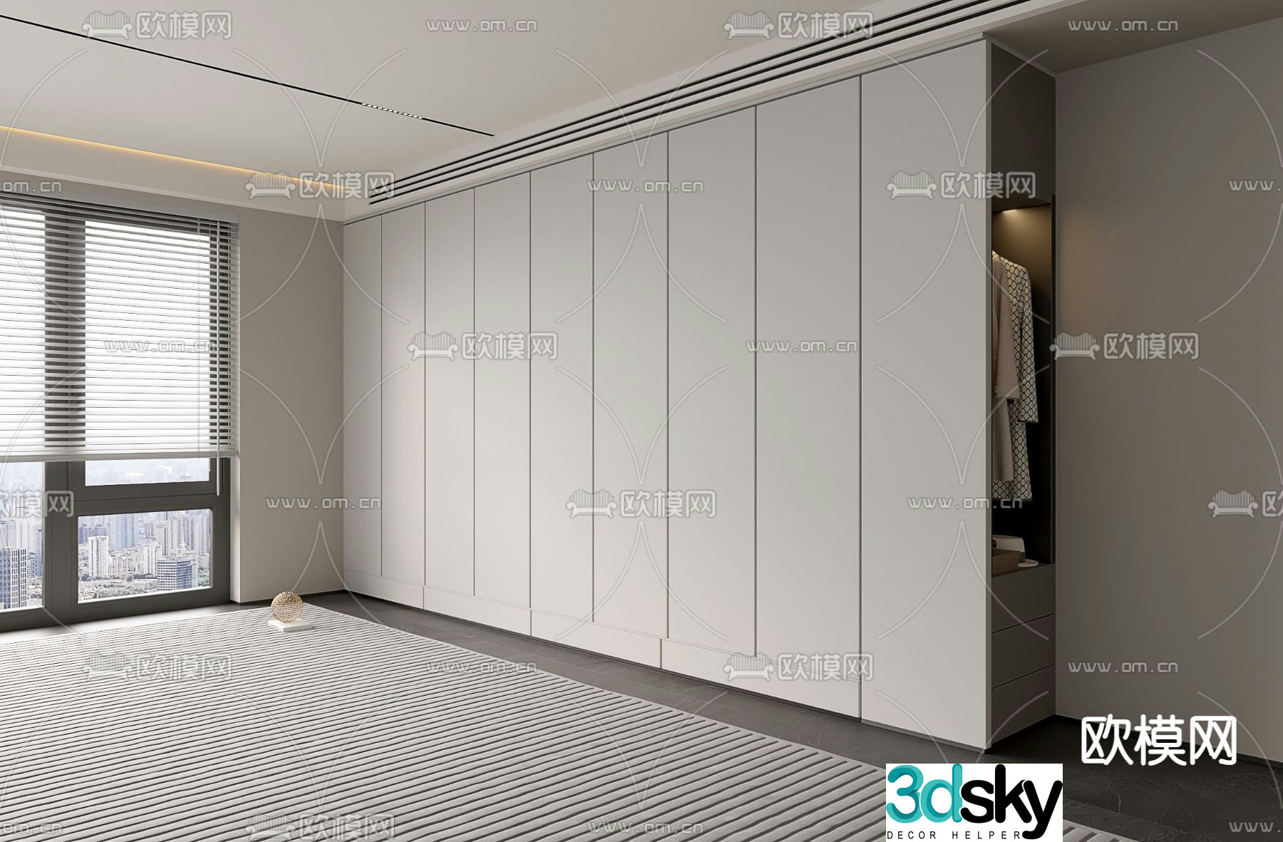 Wardrobe integrated cabinet 3d model