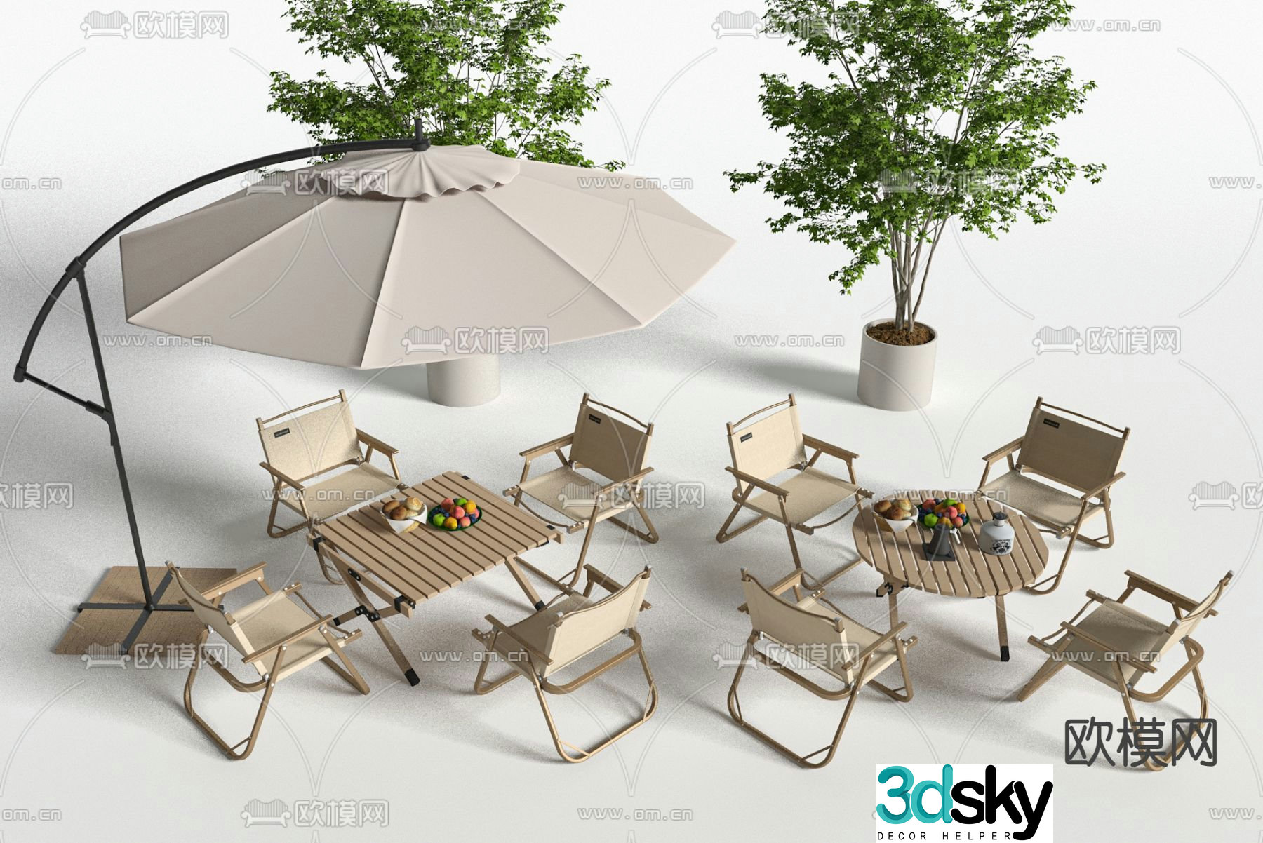 Camping tables and chairs outdoor tables and chairs 3d model