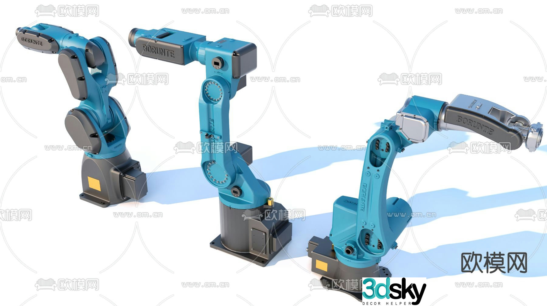 Robotic arm combination industrial equipment assembly line mechanical facilities 3d model