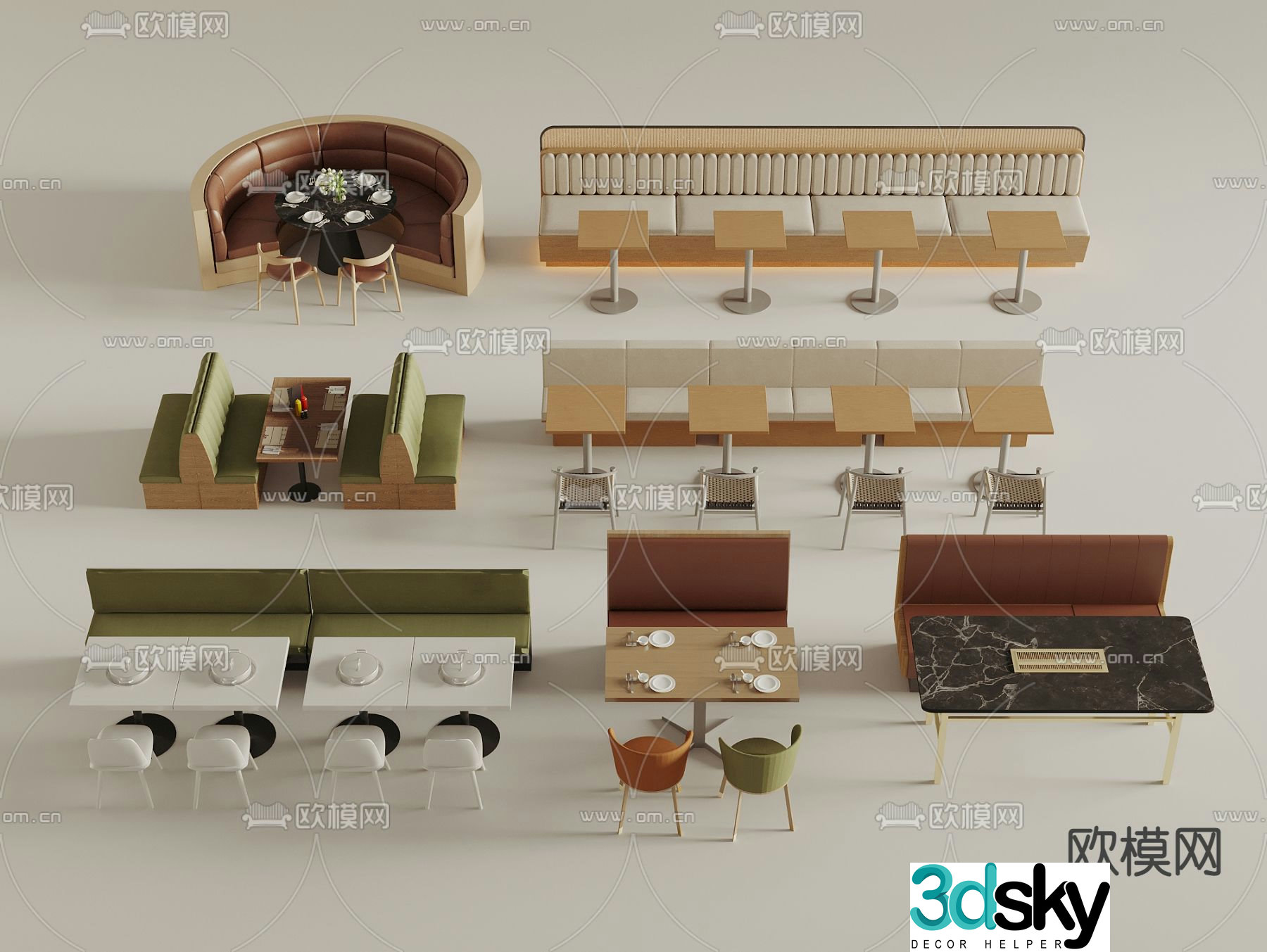Card seat sofa curved card seat 3d model