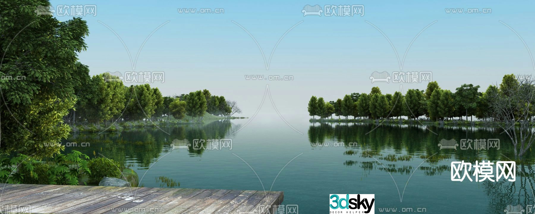 waterfront landscape 3d model