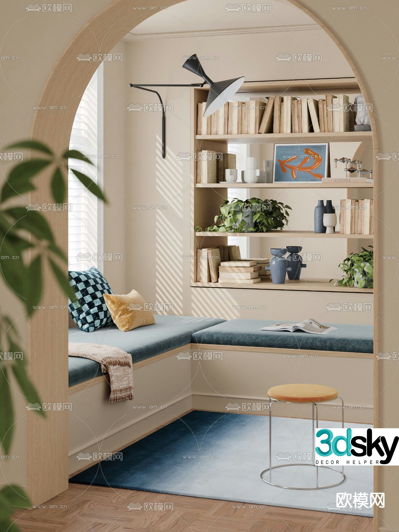 Nordic Bay Window Cushion Cushion Sofa Cushion 3D Model