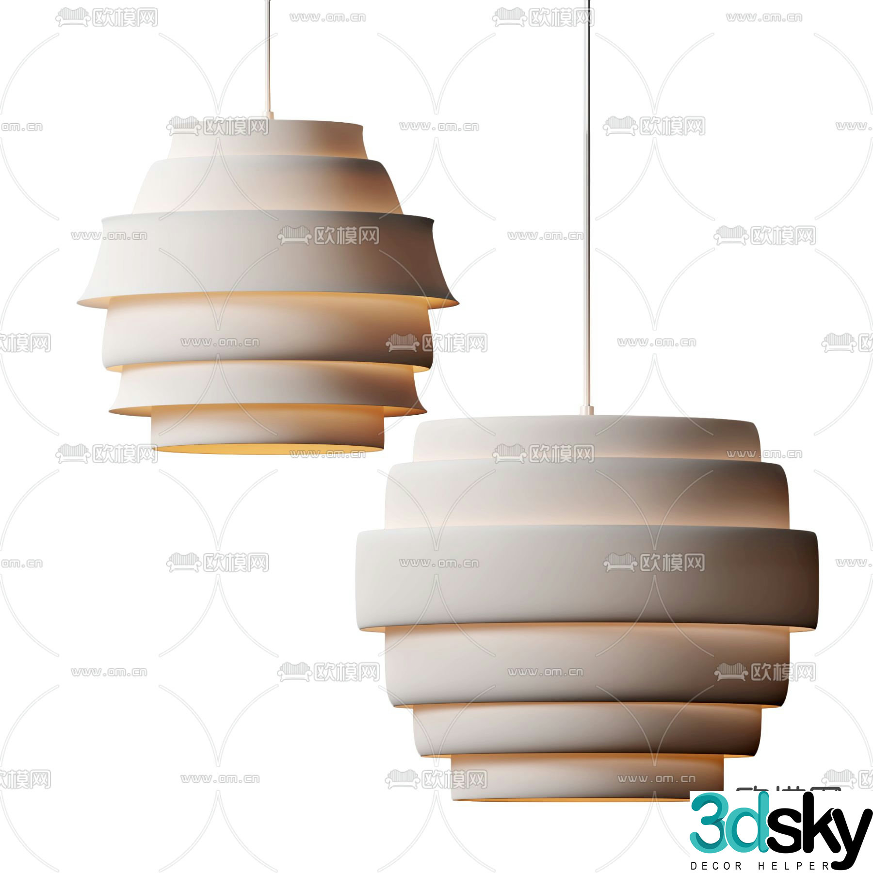 Minimalist Chandelier Restaurant Chandelier 3D Model