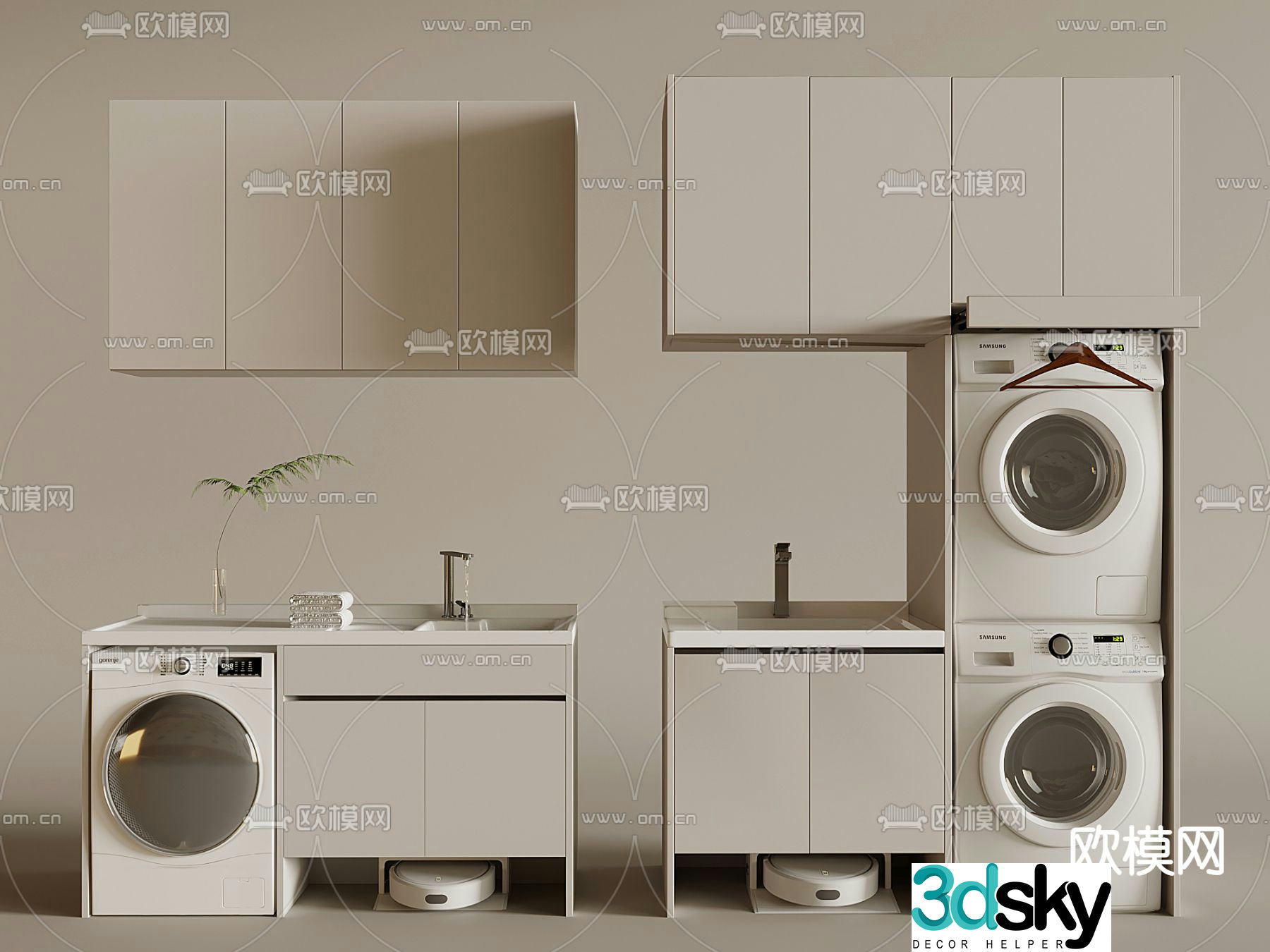 Balcony washing machine 3d model
