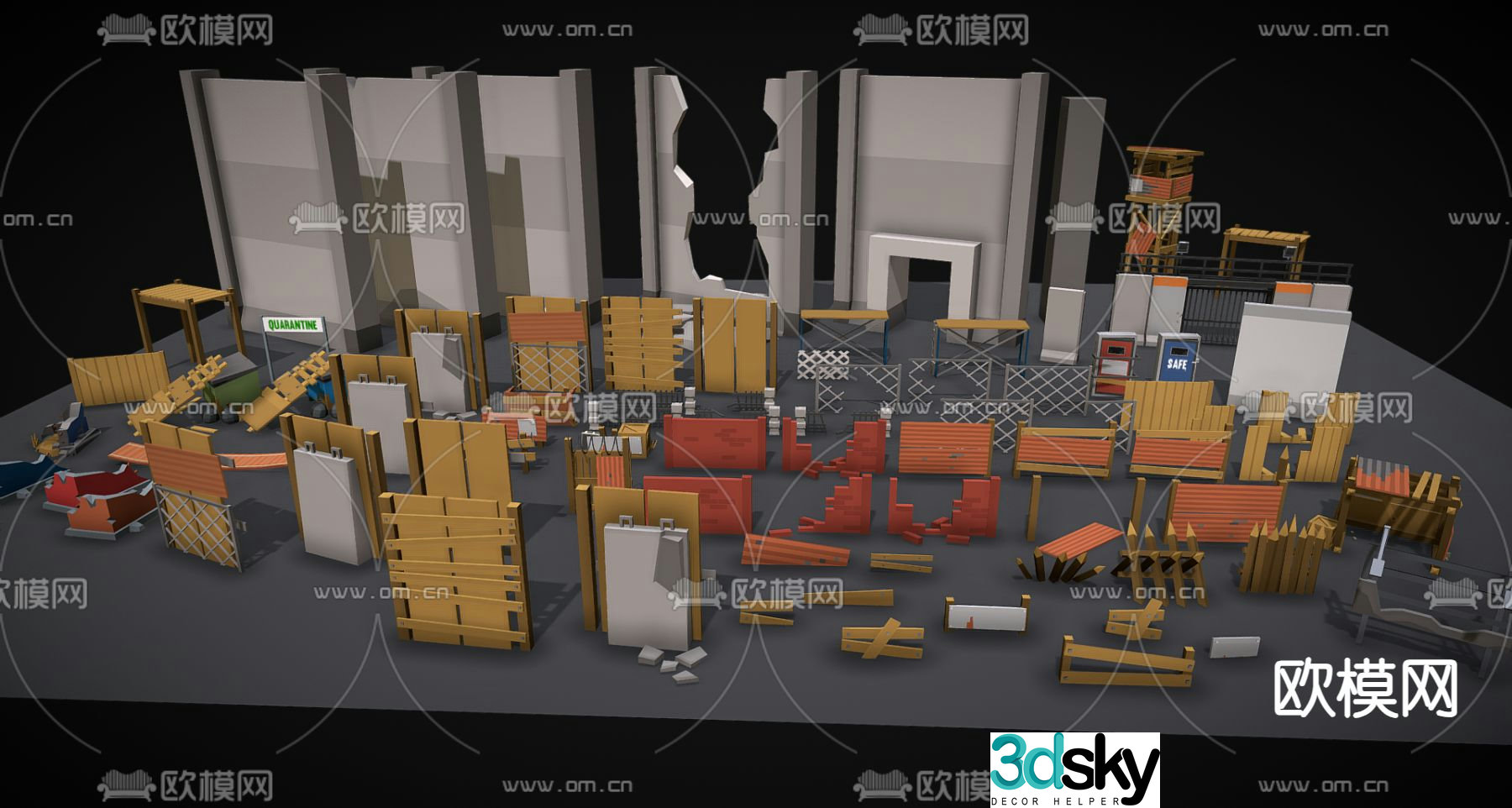 Industrial building block toys 3d model