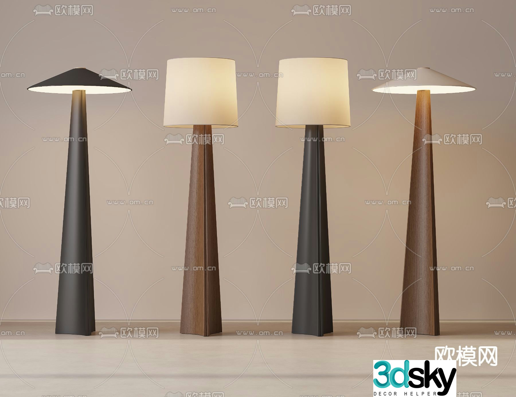 Wabi-sabi floor lamp 3d model
