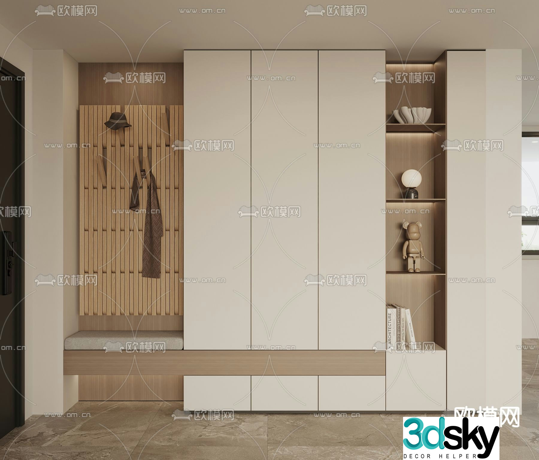 Entrance shoe cabinet 3D model