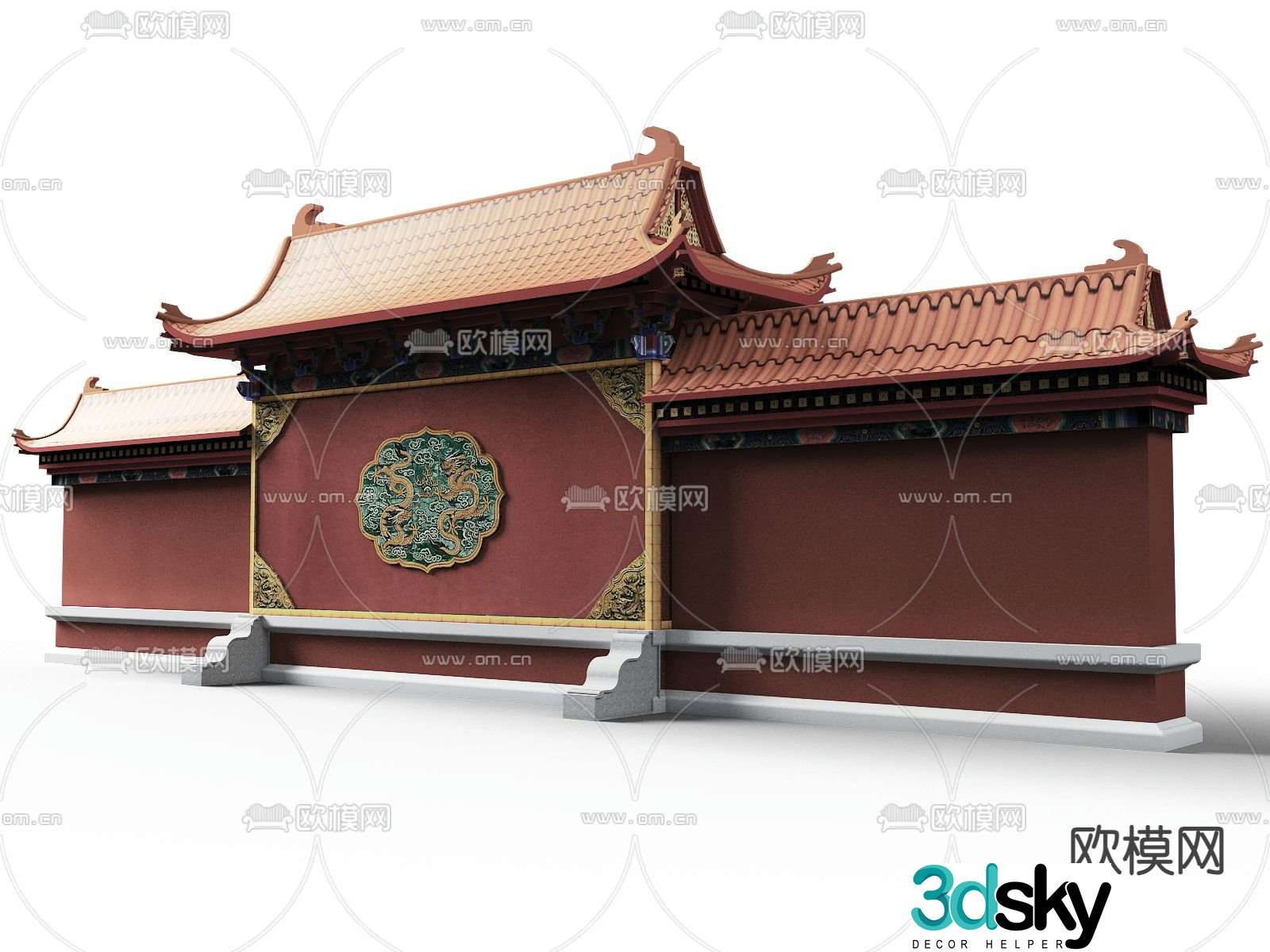 Chinese style landscape wall screen wall screen wall 3d model