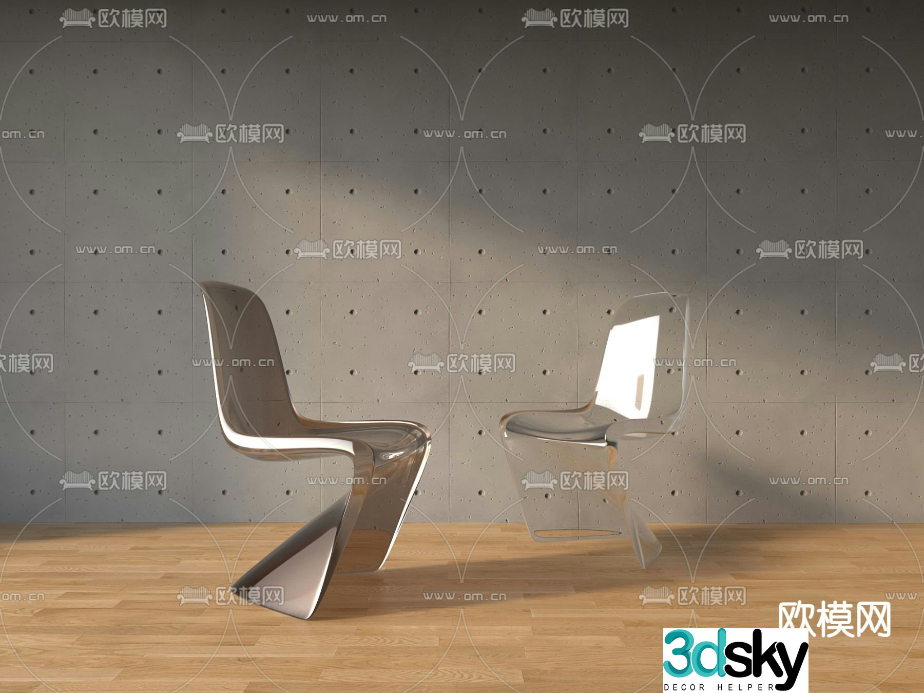 Acrylic chair leisure chair 3d model