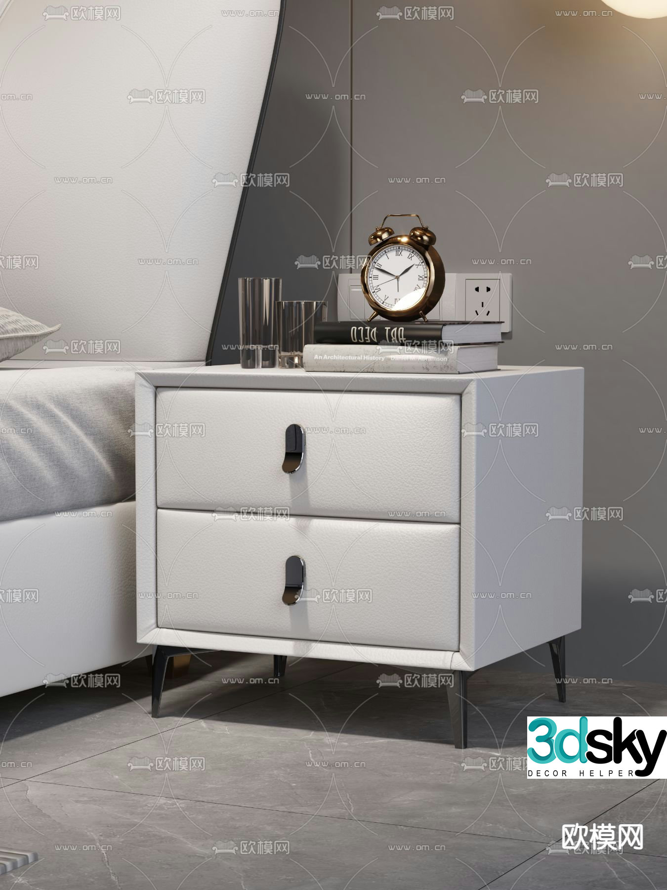Modern bedside table 3d model