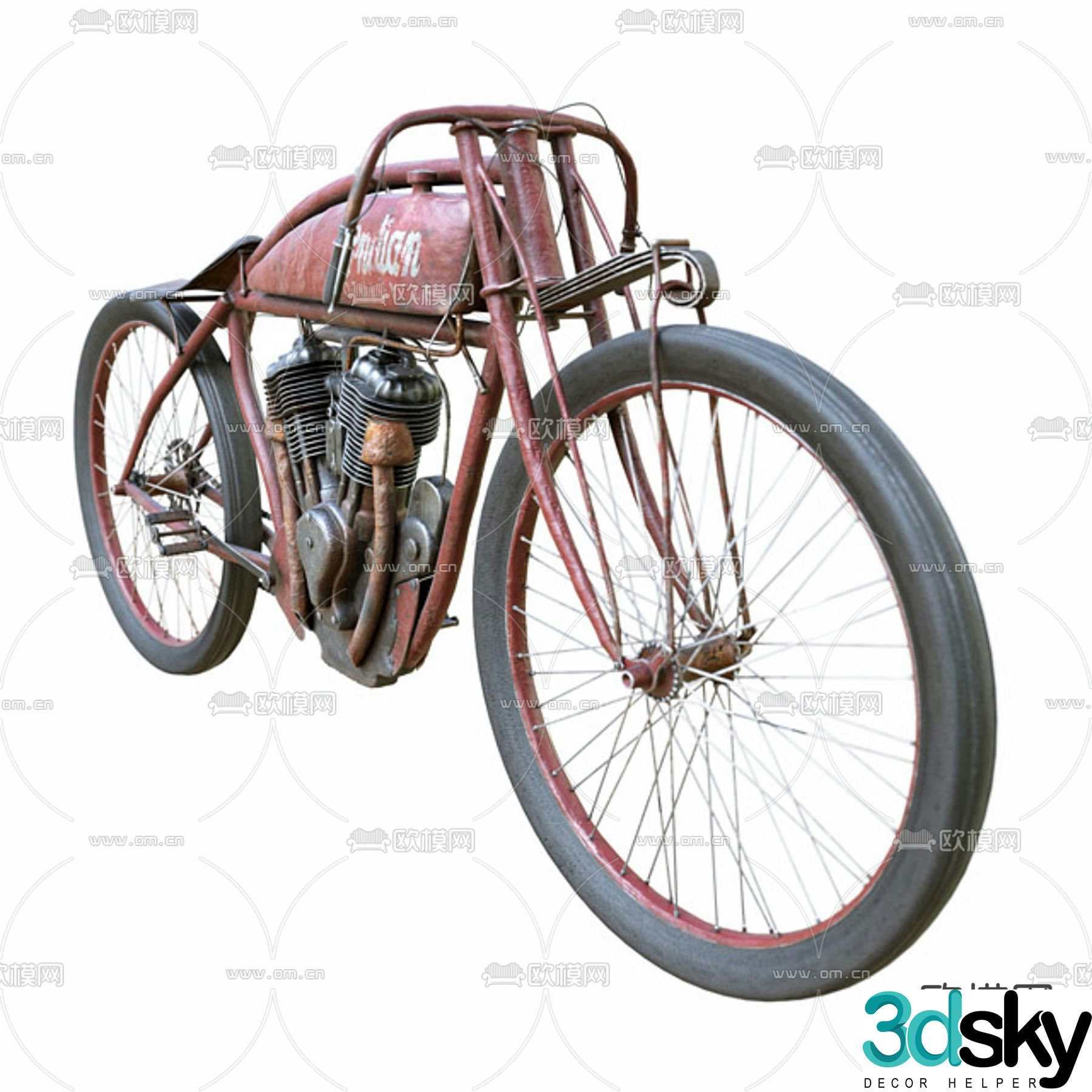 vintage motorcycle 3d model