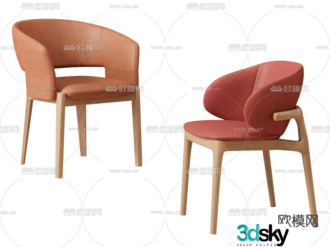 Modern chair dining chair 3d model