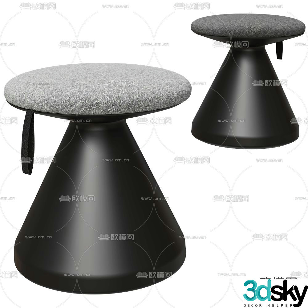 FUNGUS stool low stool round stool 3d model