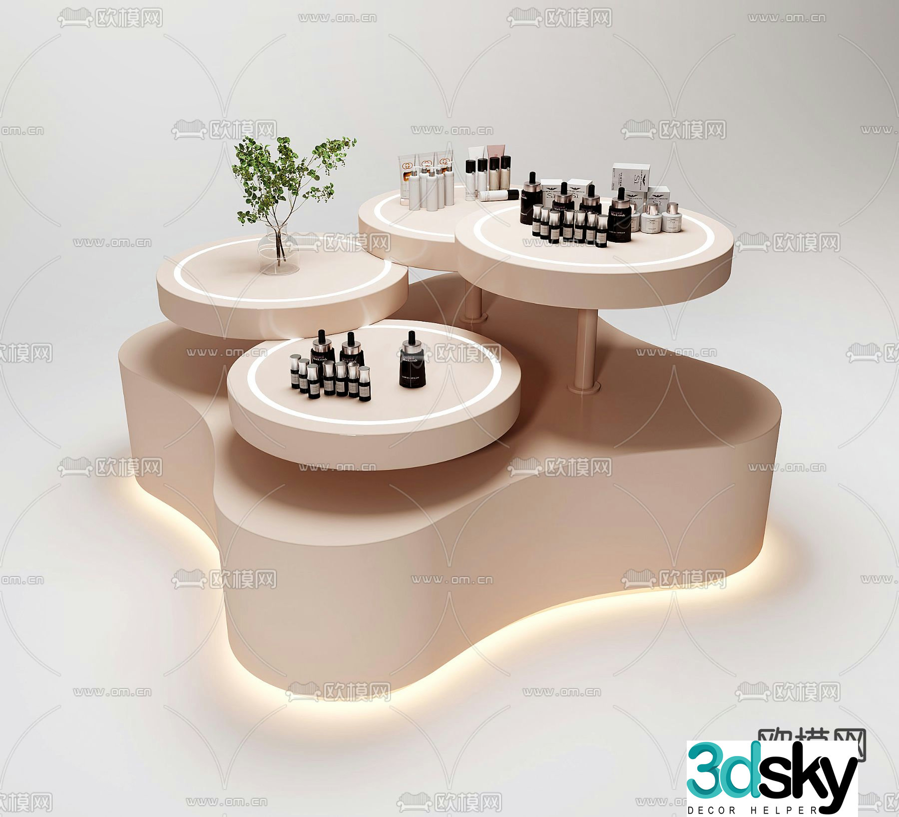 Cosmetics Nakajima booth display cabinet display stand 3d model