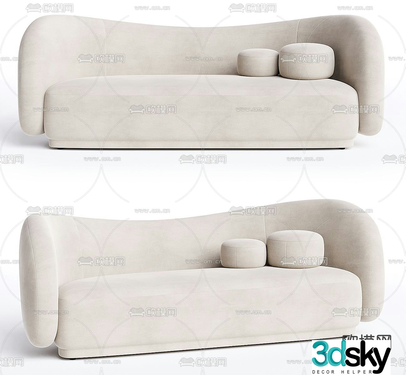 Diane multi-seat sofa 3d model
