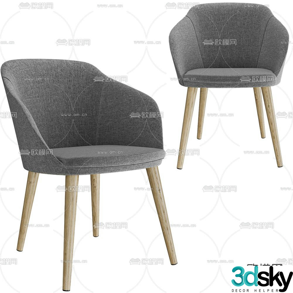 ADALIA Nordic chair dining chair 3d model