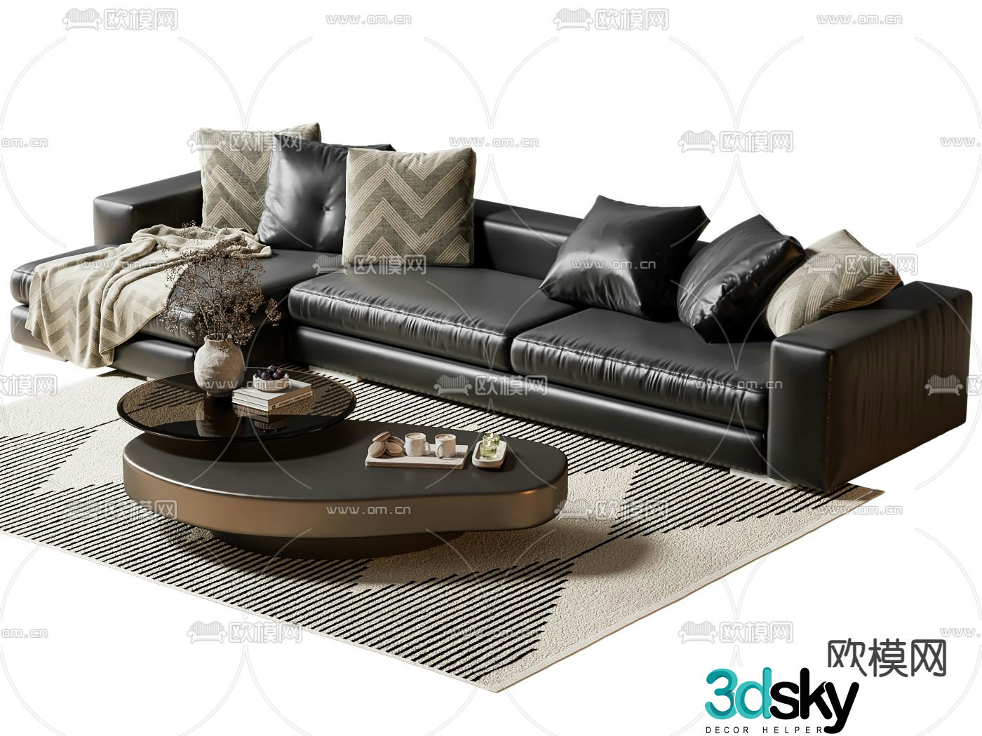 Modern sectional sofa 3d model