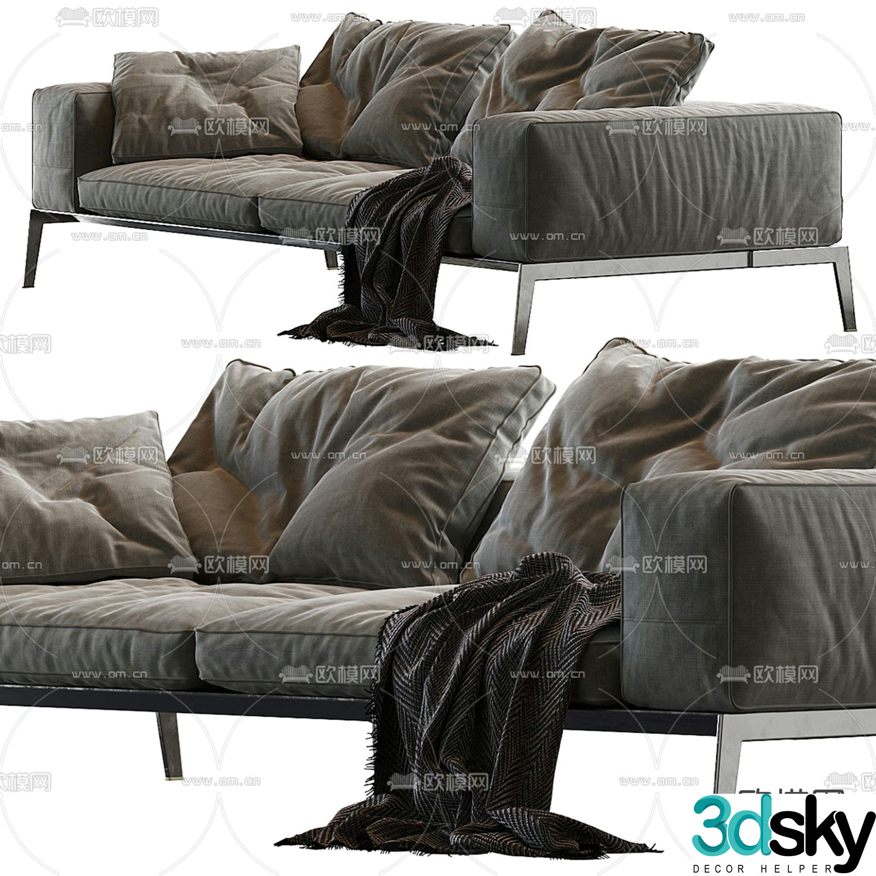 Lifesteel Flexform loveseat 3d model