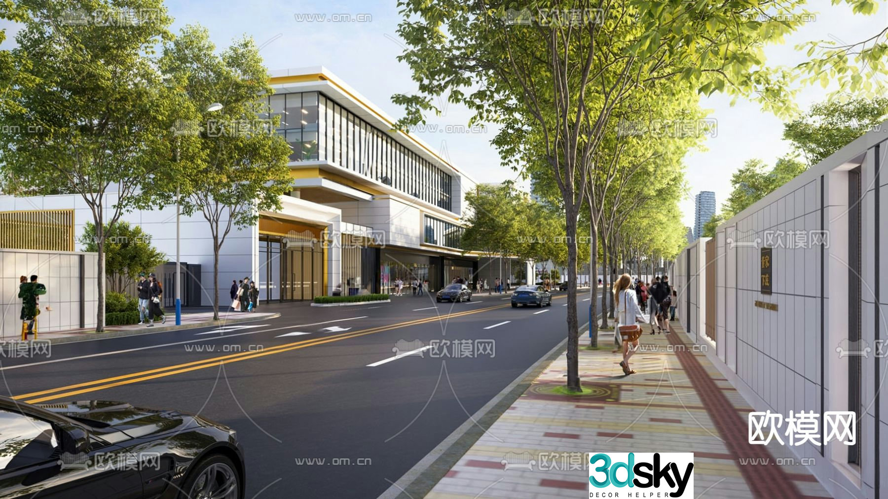 streetscape road roadscape 3d model