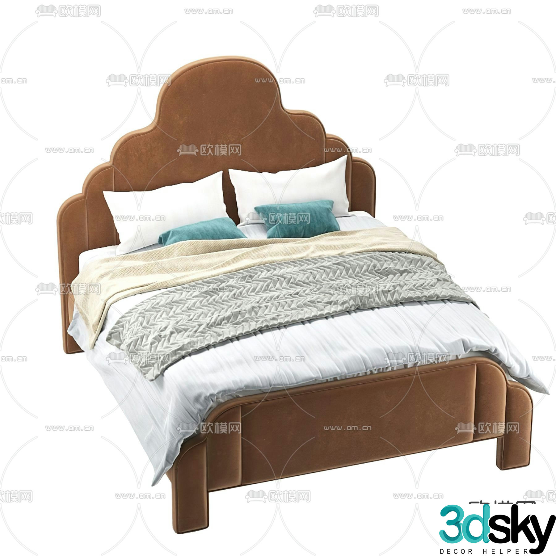 Simple European children’s bed 3D model