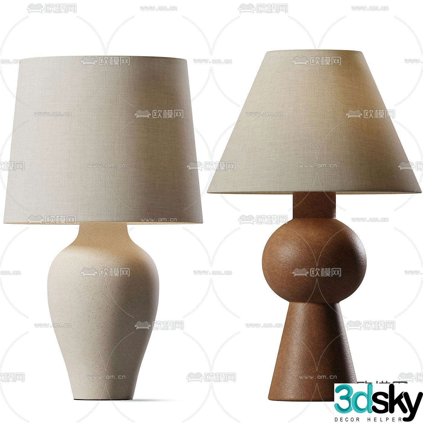 Zara Home Simple Table Lamp 3D Model